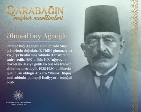 “Qarabağın məşhur müəllimləri” - Əhməd bəy Ağaoğlu
